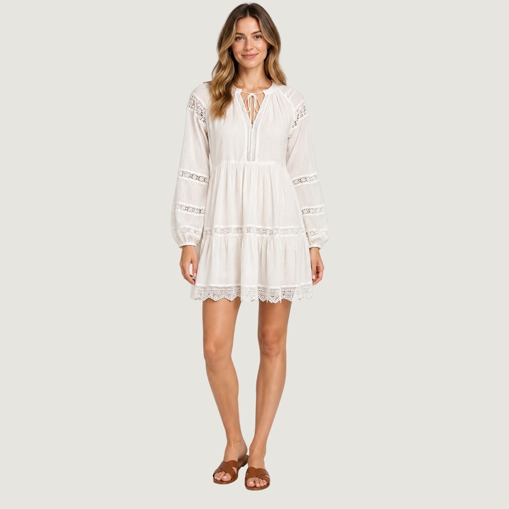 Antonio Melani Boho Lace Cottagecore White Women Dress Size Zero